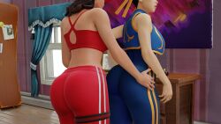 2girls 3d capcom chun-li chun-li_(fortnite) female female_only fortnite fully_clothed human multiple_girls ruby_(fortnite) street_fighter