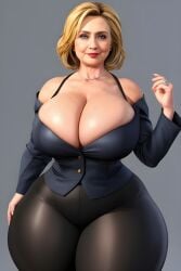 ai_generated blonde_hair blue_eyes borednlonely breasts cleavage curvaceous curvy curvy_figure hillary_clinton large_breasts milf politician real_person red_lipstick solo_female thick_thighs voluptuous