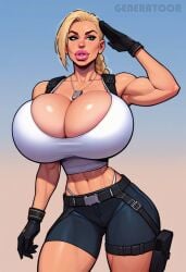 1girls abs ai_generated alternate_body_type alternate_breast_size artist_name artist_signature bimbo bimbo_body bimbo_lips bimbofied braid breasts_bigger_than_head cleavage curvaceous curvy_body curvy_female curvy_figure dogtags enormous_breasts female fit fit_female gloves holster huge_breasts mortal_kombat mortal_kombat_11 overflowing_breasts round_breasts salute saluting shorts skindentation sonya_blade straps tagme tank_top thick_lips thong_straps toned_female top_heavy top_heavy_breasts undersized_clothes voluptuous voluptuous_female