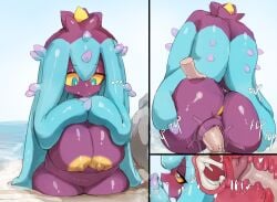 anthro anus areola ass big_breasts blue_body bodily_fluids breasts cum cum_in_pussy cum_inside duo erection female female_penetrated generation_7_pokemon genital_fluids genitals heart_symbol hi_res human human_on_anthro interspecies male male/female male_on_anthro male_penetrating male_penetrating_female mammal mareanie my700 nintendo nipples penetration penile penile_penetration penis pokemon pokemon_(species) purple_body pussy sex smile sound_effects vaginal_penetration vaginal_penetration yellow_areola yellow_nipples yellow_sclera