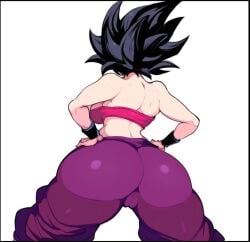 ai_generated ass ass_focus baggy_pants big_ass caulifla dat_ass dragon_ball dragon_ball_super female_only hands_on_hips mullon