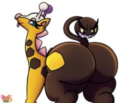 ass big_ass feral girafarig pokémon_(species) pokemon pokephilia seniorlockz