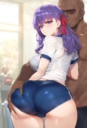 ai_generated ass_grab dark-skinned_male fate/grand_order fate/stay_night fate_(series) interracial matou_sakura tagme tharkica