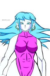 aeos agios aios aiosu blue_body blue_eyes blue_hair dragon_ball dragon_ball_heroes goddess kaioshin_angel ladyaeos perfect_body pointy_ears super_dragon_ball_heroes supreme_kai_of_time time_power_unleashed_form time_power_unleashed_form_(dragon_ball)