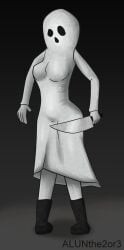 1girls bedsheet_ghost breasts content_warning_(game) content_warning_monster female knife knifo_(content_warning) monochrome solo white_skin