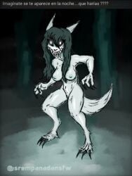 3:4 anthro black_hair black_sclera bone breasts claws female forest genitals hair long_hair looking_at_viewer mal0 malo monster plant pupils pussy scp-1471 scp_foundation skull skull_head solo sr_empanada tail tree white_pupils