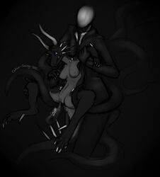 1boy 1girls 2012 anthro black_and_white breasts claws creepypasta cum cum_in_pussy cum_inside cynder dragon female male markings monochrome nipples pulling_out purple_eyes pussy savage-cynder sketch slenderman spyro_the_dragon straight suit tentacle vaginal_penetration