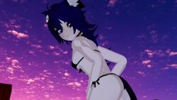 1girls ass back_view beach bikini breasts cat_ears cat_humanoid cat_tail catgirl erect_nipples foust_(avatar_ripper) kenya_vr multicolored_eyes outside pale_skin purple_hair skull_hair_ornament solo solo_female spiked_collar swingers tagme totless_(vtuber) tsuki_kimura video virtual_youtuber vrchat vtuber wet_pussy