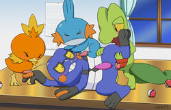 anal croagunk cum cum_on_face erection furry gay male mudkip no_humans penis pokemon pokemon_(species) sex torchic treecko ukkappa