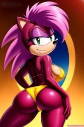 ai_generated ass breasts hips magenta_body oiled pink_hair seductive sonia_the_hedgehog sonic_(series) sonic_underground tagme thighs