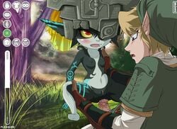 1boy 1girls anal bcs breasts cccc female imp_midna link link_(twilight_princess) male midna navel nintendo nipples penis pussy the_legend_of_zelda twilight_princess zone