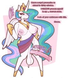 1_horn 2024 abstract_background alicorn animal_genitalia animal_penis anthro anthrofied areola balls big_breasts biped blue_hair blue_pubes blue_tail blush blush_lines bodily_fluids bottomwear breasts clothing crown cutie_mark dialogue english_text equid equine equine_genitalia equine_penis erection feathered_wings feathers flared_penis friendship_is_magic ftg_crossgender fti_crossgender fur futanari genital_fluids genitals gold_(metal) gold_jewelry gold_necklace gold_tiara green_hair green_pubes green_tail gynomorph gynomorph_anthro hair hand_on_hip hasbro headgear hoof_hands hooves horn intersex intersex_anthro jewelry long_hair looking_aside mammal medial_ring multicolored_bottomwear multicolored_clothing multicolored_hair multicolored_pubes multicolored_skirt multicolored_tail my_little_pony mythological_creature mythological_equine mythology necklace nipples open_mouth partially_clothed_anthro partially_clothed_gynomorph penis pink_areola pink_bottomwear pink_clothing pink_eyes pink_hair pink_nipples pink_penis pink_pubes pink_skirt pink_tail pink_text precum princess_celestia_(mlp) pubes purple_bottomwear purple_clothing purple_skirt requesting royalty rule_63 sex_request skirt snout solo standing tail teal_hair teal_pubes teal_tail teeth text tiara two_tone_bottomwear two_tone_clothing two_tone_skirt unguligrade unicorn_horn urethra vein veiny_penis white_balls white_body white_ears white_fur white_horn white_wings wings xenopavilia