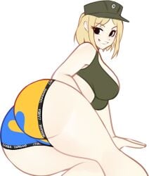 azov_chan big_ass national_personification slavic ukrainian ukrainian_flag_bikini ukrainian_girl