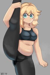 1futa breasts bridget chubby dickgirl exercise futanari guilty_gear hippity_hoppi overweight rule_63 solo sports_bra tagme vertical_splits yoga_pants