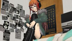 atlus female fur_jacket fur_trim ofugh persona persona_5 sakura_futaba solo undressing xnalara