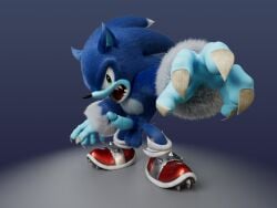 3d anthro blue_body blue_fur blue_skin eulipotyphlan fur ganondork genitals green_eyes hedgehog hi_res male mammal penis sega simple_background solo sonic_(series) sonic_the_hedgehog sonic_the_hedgehog_(series) sonic_the_werehog sonic_unleashed were wereeulipotyphlan werehog