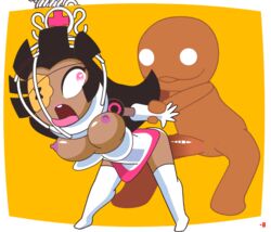 animated arm_grab bouncing_breasts eve_silva_paragorica littlebigplanet littlebigplanet_2 minus8 no_bra no_panties open_mouth penetration penis rape sackboy sex tongue