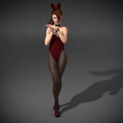 1girls 3d leotard original playboy_bunny red_hair red_leotard ultimate-clash