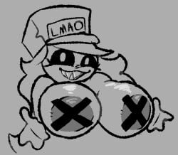 areolae breasts chubby_female closed_eyes female female_only five_nights_at_freddy's friday_night_funkin hotfixns long_hair moroon_gag ourple_guy_(fnf_mod) pixel_(artwork) pixel_art smile solo solo_female thick_thighs zipper_(moroon_gag)