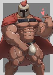 1boy abs bara big_muscles big_nipples big_pecs cape_only daddy dilf gay hair heart helmet helmet_only hisscovet human hunk knight male male_only masked_male mostly_nude muscular muscular_human muscular_male navel nipples pecs red_hair solo topless topless_male