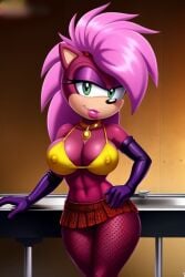 ai_generated ass breasts hips magenta_body oiled pink_hair seductive sonia_the_hedgehog sonic_(series) sonic_underground tagme thighs