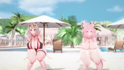 2girls 3d animal_ears animated areolae bikini breasts coyote_ears coyote_girl coyote_tail curvaceous curvy curvy_female curvy_figure dance dancing female gray_hair hakui_koyori hololive hololive_japan holox huge_ass huge_breasts koikatsu mmd mp4 outdoors pool sakamata_chloe song sound swimming_pool swimsuit tagme tail thick_thighs video virtual_youtuber vtuber white_hair wide_hips