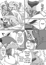 anal anus biceps canine clothing comic dialogue english_text feline forced_sex furry gay german_shepherd licking lion male male/male male_only muscles no_humans oral police rimming ron9 shirt tongue translated yaoi