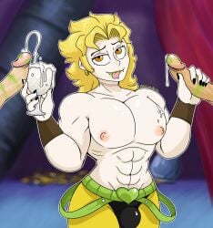 alduinafterdark blonde_hair cum dio_brando erection gay jojo's_bizarre_adventure male male_only multiple_penises penis stardust_crusaders yaoi