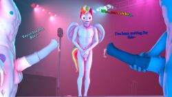 16:9 3d_(artwork) 4k absurd_res animal_genitalia animal_penis anthro anthrofied balls big_penis blue_body bodily_fluids collar covering covering_crotch covering_penis dialogue digital_media_(artwork) dripping english_text equid equine equine_genitalia equine_penis friendship_is_magic genderbend genderswap genital_fluids genitals hair hasbro hi_res male mammal medial_ring multicolored_hair multicolored_tail my_little_pony mythological_creature mythological_equine mythology pegasus penis precum precum_drip rainbow_dash_(mlp) rainbow_hair rainbow_tail rule_63 sky_stinger_(mlp) soarin_(mlp) spiked_collar spikes standing tail text unie widescreen wings wonderbolts_(mlp)