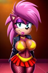 ai_generated ass breasts hips magenta_body oiled pink_hair seductive sonia_the_hedgehog sonic_(series) sonic_underground tagme thighs