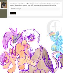 anus argoth ass avian blue_hair blush cunnilingus equine female friendship_is_magic gilda_(mlp) green_hair gryphon hair horse multicolored_hair my_little_pony oral oral_sex orange_hair pegasus pony purple_eyes purple_hair pussy rainbow_dash_(mlp) rainbow_hair red_hair scootaloo_(mlp) sex straight_hair tail_grab tongue tongue_out vaginal_penetration wince wings yellow_eyes