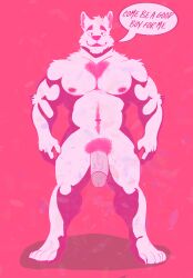 anthro bear biped body_hair chest_hair circumcised daddytwinkle english_text feet genitals glans hi_res humanoid_genitalia humanoid_penis male male_anthro mammal muscular muscular_anthro muscular_male nipples paws pecs penis plantigrade pubes solo text vein veiny_penis