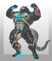 2024 2_horns abs anthro barazoku biceps big_muscles biped chastity_cage chastity_device curved_horn dragon griffin_(awpdragon) hi_res horn hypnosis luke_c419 male male_only mind_control muscular muscular_anthro muscular_male muscular_sub mythological_creature mythological_scalie mythology pecs scalie solo submissive submissive_anthro submissive_male transformation