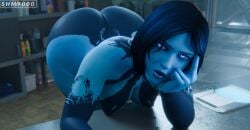 1girls 4k ass bent_over big_ass big_butt blender blender_(software) blue_body blue_hair blue_skin bob_cut breasts cortana glowing_eyes halo_(series) high_resolution highres solo solo_female superhentaimaster9000 video_games