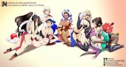 10girls 6+girls ahsoka_tano angel_(kof) big_breasts black_hair blonde_hair breast_sucking breasts capcom carol_danvers chun-li crossover dark-skinned_female dark_skin darkstalkers dc dc_comics dildo dildo_in_mouth eastern_and_western_character female female_only green_hair huge_breasts kara_zor-el king_of_fighters kissing large_breasts mai_shiranui marvel marvel_comics marvel_vs._capcom mary_jane_watson morrigan_aensland ms._marvel multiple_girls orgy ororo_munroe power_girl sex soul_calibur spider-man_(series) star_wars storm_(x-men) strap-on street_fighter succubus superman_(series) taki thraeh tribadism white_hair x-men yuri