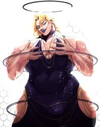 1boy blonde_hair dio_brando jojo's_bizarre_adventure male male_nipples male_only muscular_male nieciernie stardust_crusaders