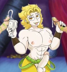 alduinafterdark alternate_version_available cum dio_brando erection gay jojo's_bizarre_adventure male male_nipples male_only masturbation multiple_penises muscular_male penis stardust_crusaders yaoi