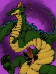 chinese_dragon dragon dragon_ball erection male male_only masturbation penis red_eyes shenron solo tagme