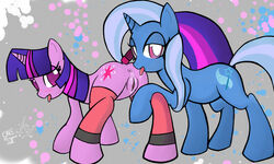 2012 2girls anus blue_fur blush cunnilingus cutie_mark duo english_text equine female feral feral_on_feral friendship_is_magic furry furry_only hair heart horn horse leg_warmers looking_at_viewer multicolored_hair multiple_girls my_little_pony one_eye_closed oral oral_sex plain_background pony purple_eyes purple_fur purple_hair pussy pussy_juice ricocake saliva sex text trixie_(mlp) twilight_sparkle_(mlp) two_tone_hair unicorn vaginal_penetration white_background wink yuri