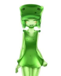 accurate_art_style at2. minecraft mob_talker personification slime slime_(at2.) slime_(minecraft) slime_girl tagme