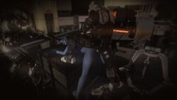 1girls 3d 3d_(artwork) asari cerberus cerberus_(mass_effect) liara_t'soni mass_effect