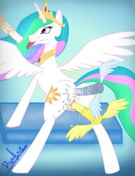 alicorn blue_hair drakxs equine female friendship_is_magic my_little_pony princess_celestia_(mlp) tagme