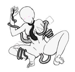 creepypasta female masturbation rule_63 simple_background slenderman slenderwoman solo solo_female solo_focus tagme tentacle_in_pussy tentacle_penetration tentacle_sex tentacles the_slender_man