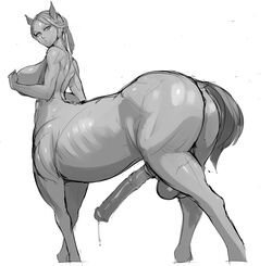 1futa animal_genitalia_on_humanoid back_muscles balls breasts centaur centauress cleavage dickgirl equine equine_penis erection futa_centaur futa_only futanari horse_penis horsecock horsecock_on_humanoid huge_ass huge_breasts huge_cock intersex looking_at_viewer monochrome muscles muscular muscular_female muscular_futanari naughty_face nisetanaqa penis seductive solo taur testicles thick_thighs