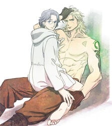 liquid_snake metal_gear metal_gear_solid otacon yaoi