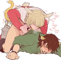 2boys anal animal_ears barnaby_brooks_jr. blushing from_behind gay kotetsu_t._kaburagi male_only tagme tail tiger_and_bunny wild_tiger yaoi