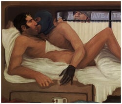 2boys 3boys after_sex afterglow balaclava caught clothes_on_floor coffee_mug darklitria facial_hair gay glasses_on_forehead gloves kissing lying_down male male_focus male_only nude romantic shovel sideburns smoking sniper sniper_(team_fortress_2) soldier soldier_(team_fortress_2) spy spy_(team_fortress_2) sunglasses_on_head tagme team_fortress_2