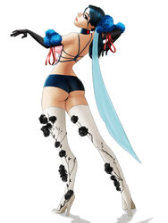 alternate_costume ass back black_gloves black_hair black_rose blue_rose boots choker earrings elbow_gloves eyeshadow female female_only flower footwear from_behind gloves hair hair_ribbon high_heel_boots high_heels human legwear lips long_hair looking_back makeup namco ponytail raulovsky rose shoes short_shorts shorts slender_waist solo tekken tekken_6_bloodline_rebellion tekken_tag_tournament_2 thigh_boots thighhigh_boots thighhighs tied_hair white_legwear zafina_(tekken)