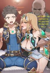 ai_generated cheating cuckold cuckold_pov cuckolding large_breasts mythra mythra_(xenoblade) netorare ntr rex_(xenoblade) tagme teasing xenoblade_(series)