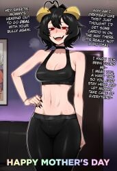 1girls 2026 2d absurdres ahoge ai_assisted ai_generated armpit artist_self-insert belly belly_button black_clothes black_clothing black_hair black_nails blush blush_lines breasts breasts_together breasts_touching bully caption choker colored couch demon demon_girl demon_horns demoness door english_text face_markings fangs female femdom flat_belly flat_stomach gold_horns hand_on_waist hi_res highres horns light_skin long_nails looking_at_viewer medium_breasts medium_hair mommy mommy_dom mommy_kink motherly_cuckold mothers_day nail_polish navel netorare ntr open_mouth pale_skin poster red_eyes self_upload sharp_nails skinny skinny_female skinny_waist solo solo_female sports_bra star_shaped_pupils stomach succubus talking_to_viewer text tight_clothing tongue villainousvicky villainousvicky_(vtuber) waist yellow_horns yoga_pants